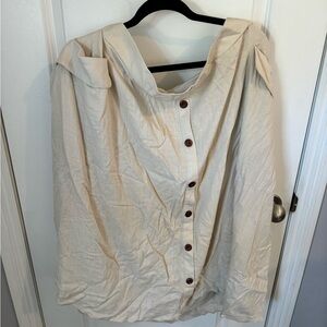 Torrid Button Up Skirt-Tan
